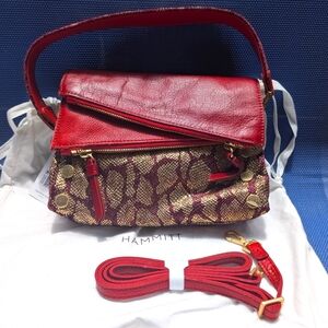 Hammitt Dillon Dressy Adjustable Crossbody Bag / Clutch Leather And Tapestry